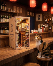 LED Japanese Alley Book Nook – Wooden Diorama