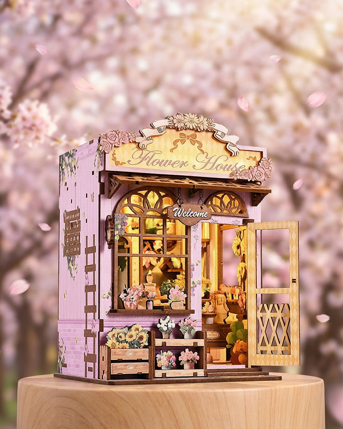 Quiet Corner Flower Room – LED Floral Nook, Touch Switch