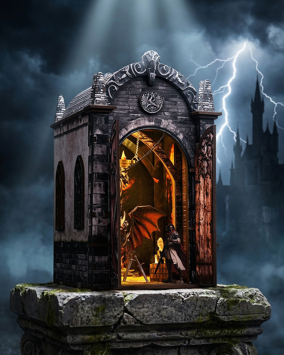 Dragon Labyrinth LED Book Nook Kit – Gothic & Treasure