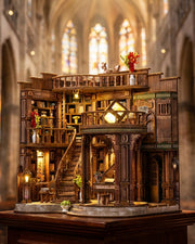 Dreamy Book Hall - LED Grand Staircase Piano Diorama Kit