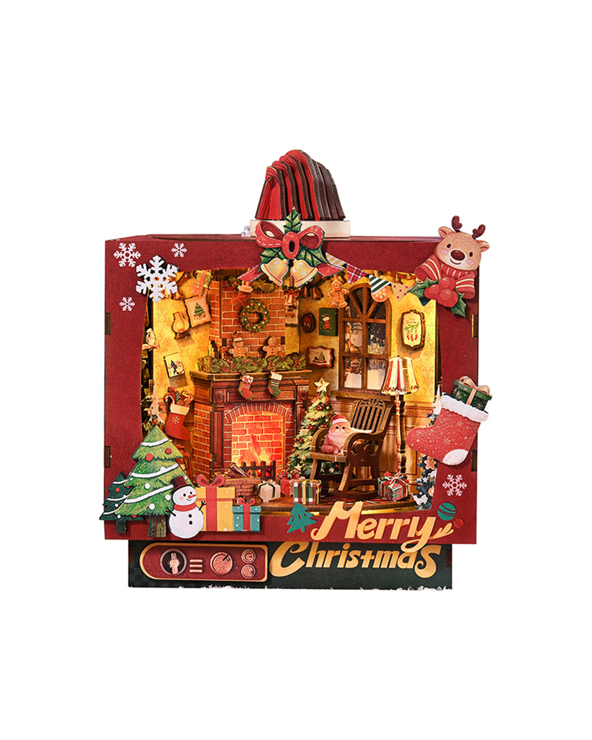 Rotating Music Box Christmas Diorama – 3-in-1 LED Sound & Light Kit