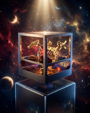 Nebula Wanderer LED Sci-Fi Spacecraft Model Kit with Acrylic Cube