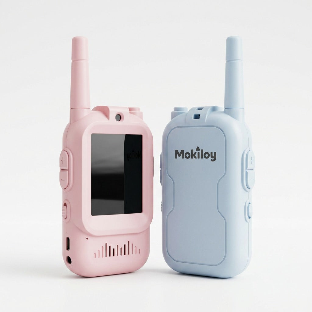 Mokiloy Kids Video Walkie Talkies 2 Pack – Rechargeable | Video Call | Camera | Clear Audio & Fun Voice Effects